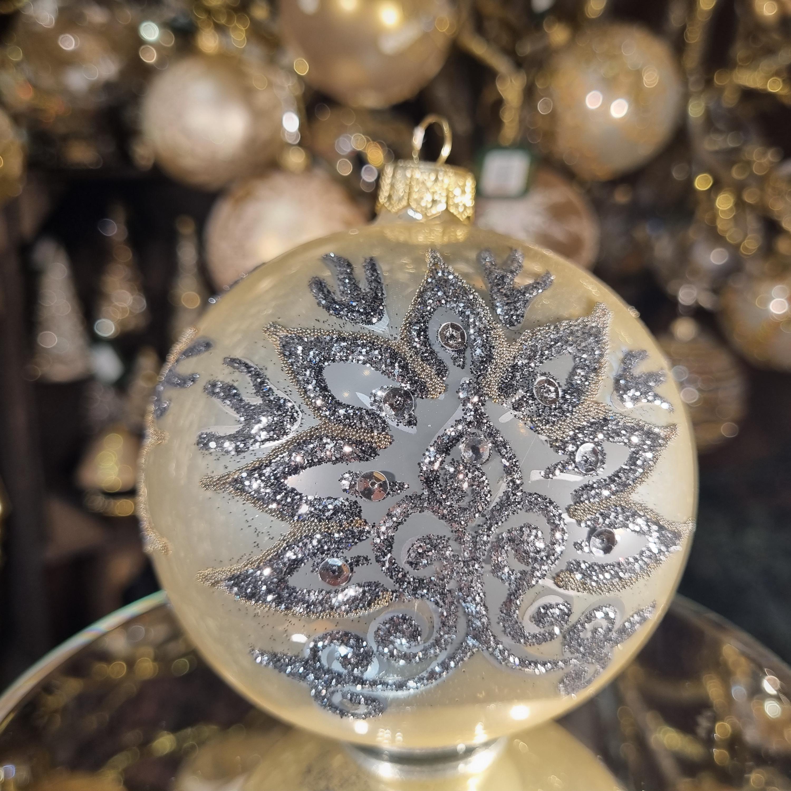 Bauble 10cm with Fan Decore